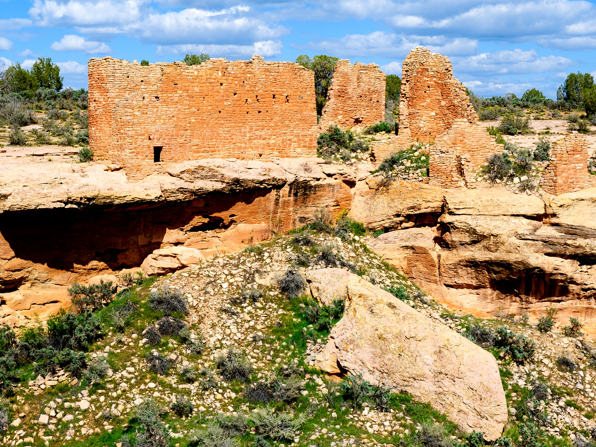 Archaeological ruins at Hovenweep National Monument in Colorado and Utah