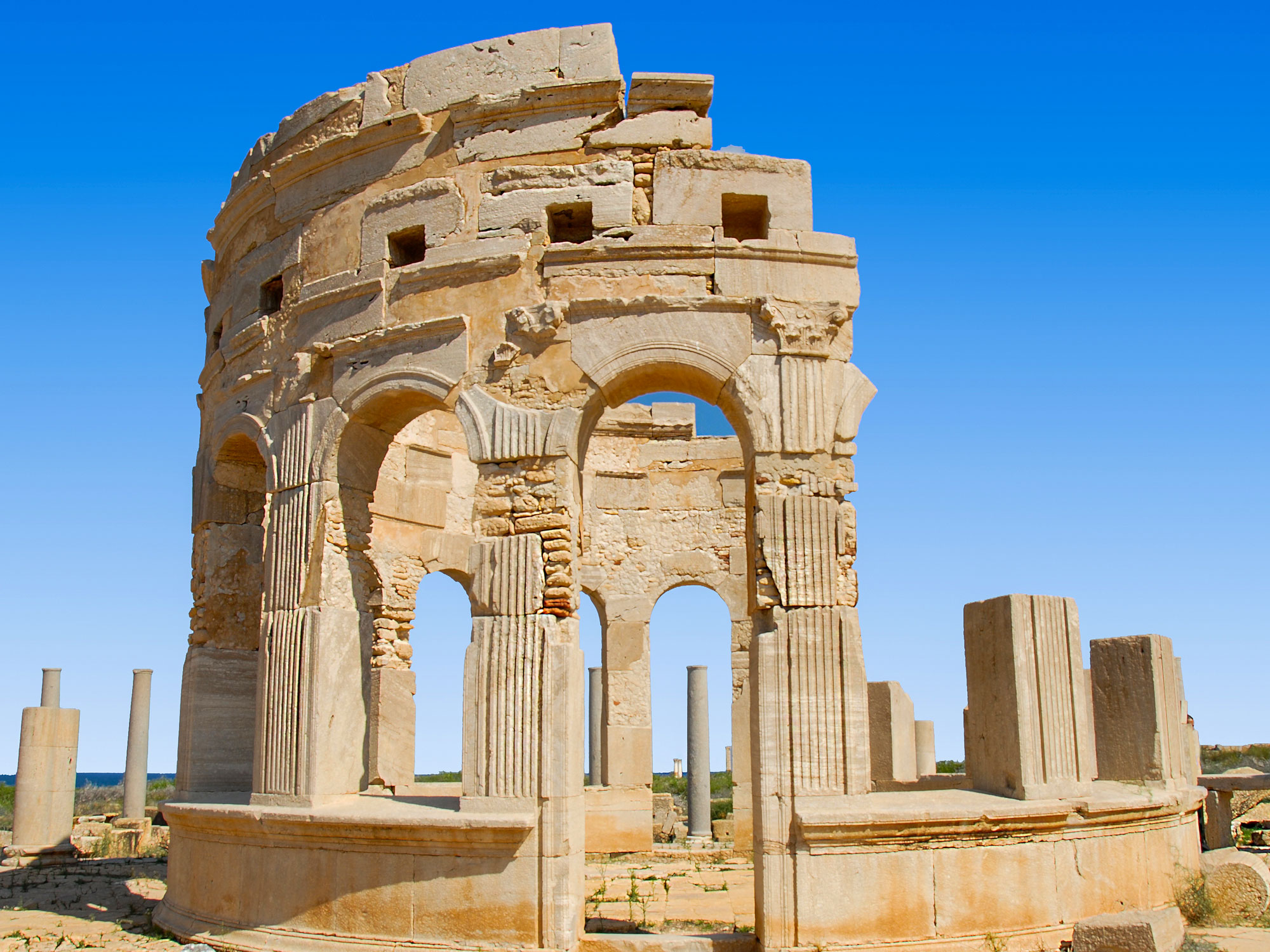Ruins of Archaeological Site of Leptis Magna in Libya