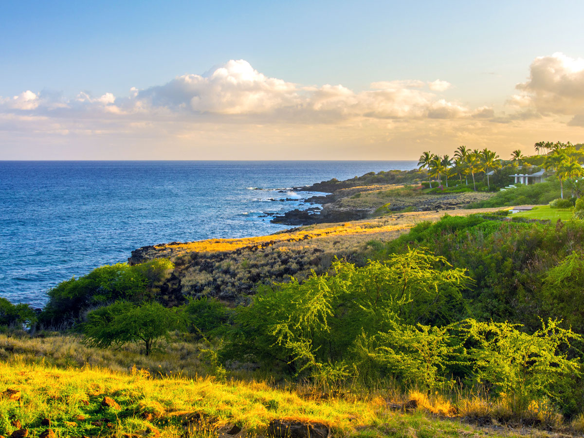 Coastline of Lanai, seen from above