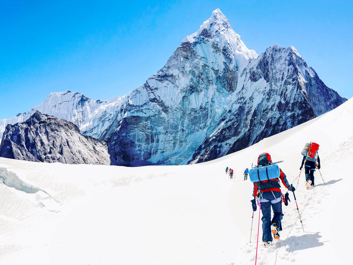 Climbers on Mount Everest