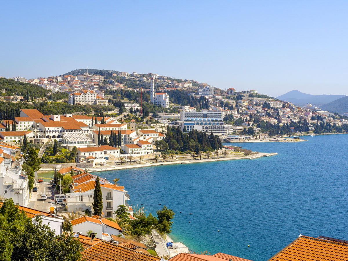 Aerial view of coastline of Bosnia and Herzegovina