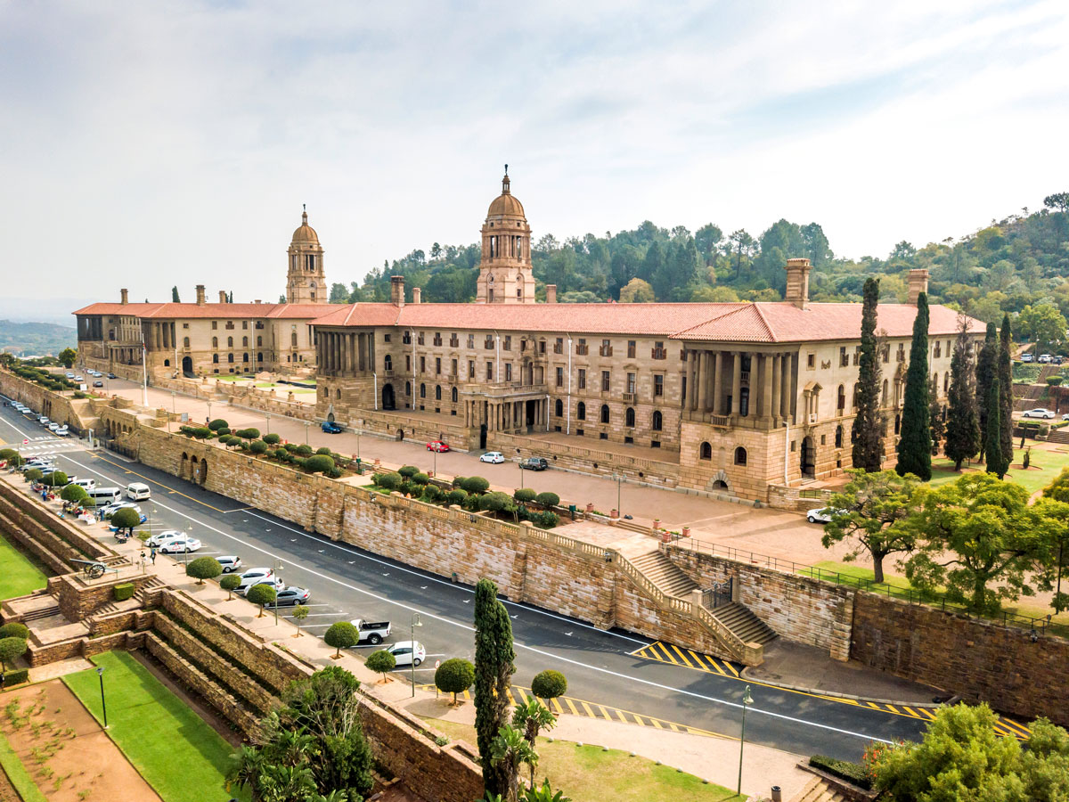 Union Buildings in Pretoria, South Africa, seen from above