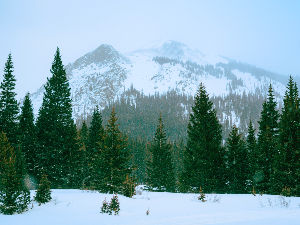Snowy mountain landscape in Colorado