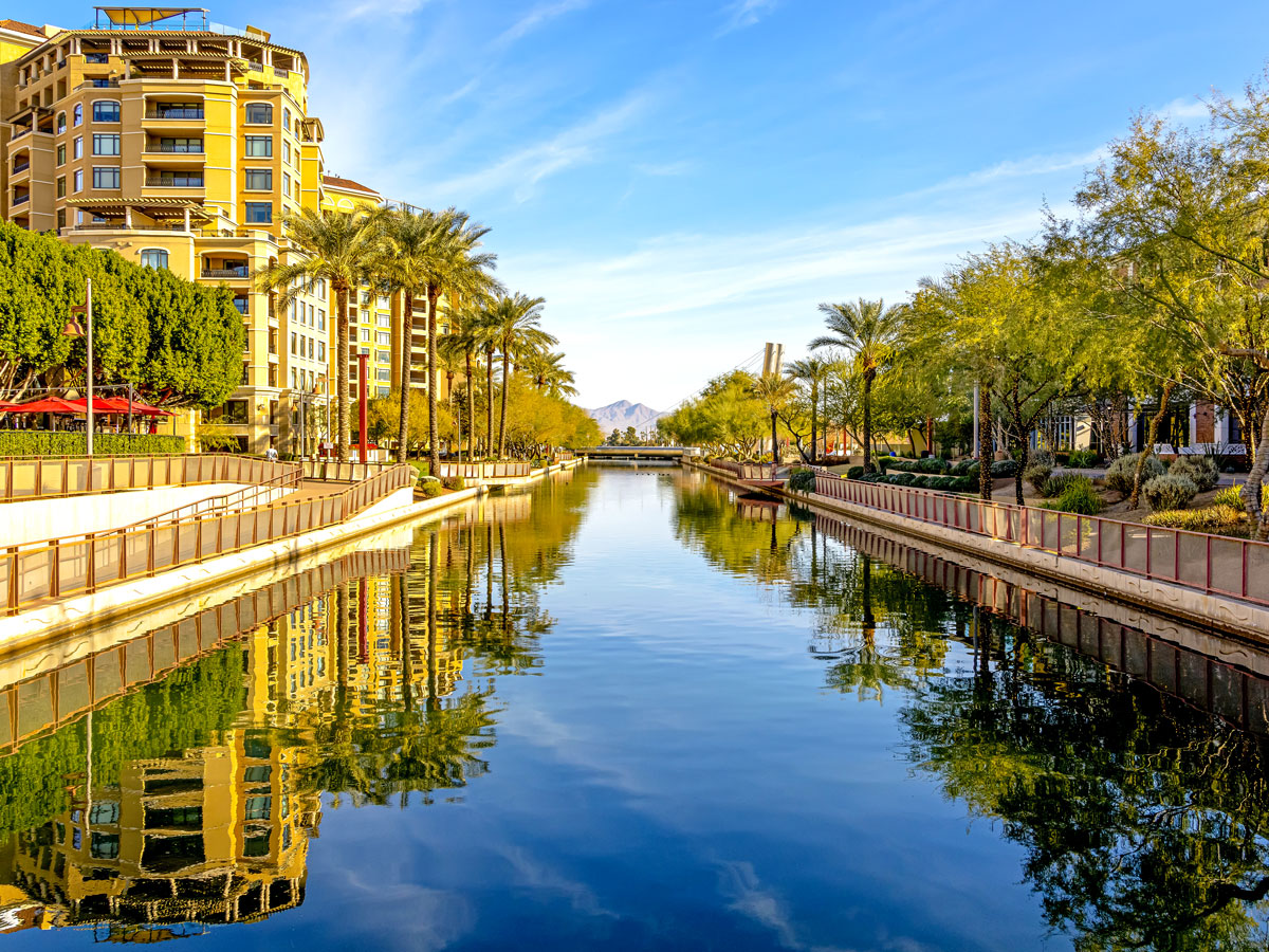 Canal waterfront in Scottsdale, Arizona