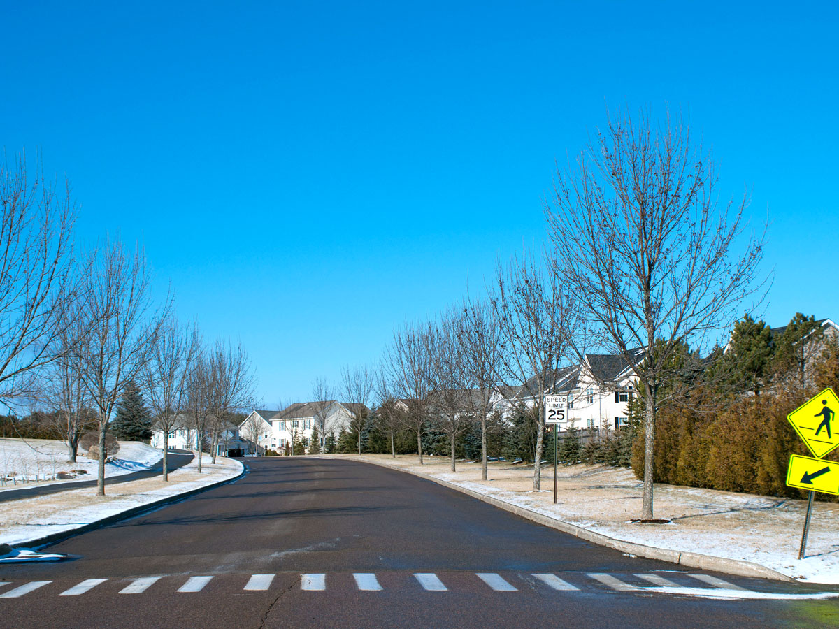 Residential street in South Burlington, Vermont