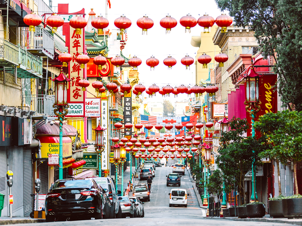 Decorations over street in Chinatown, San Francisco