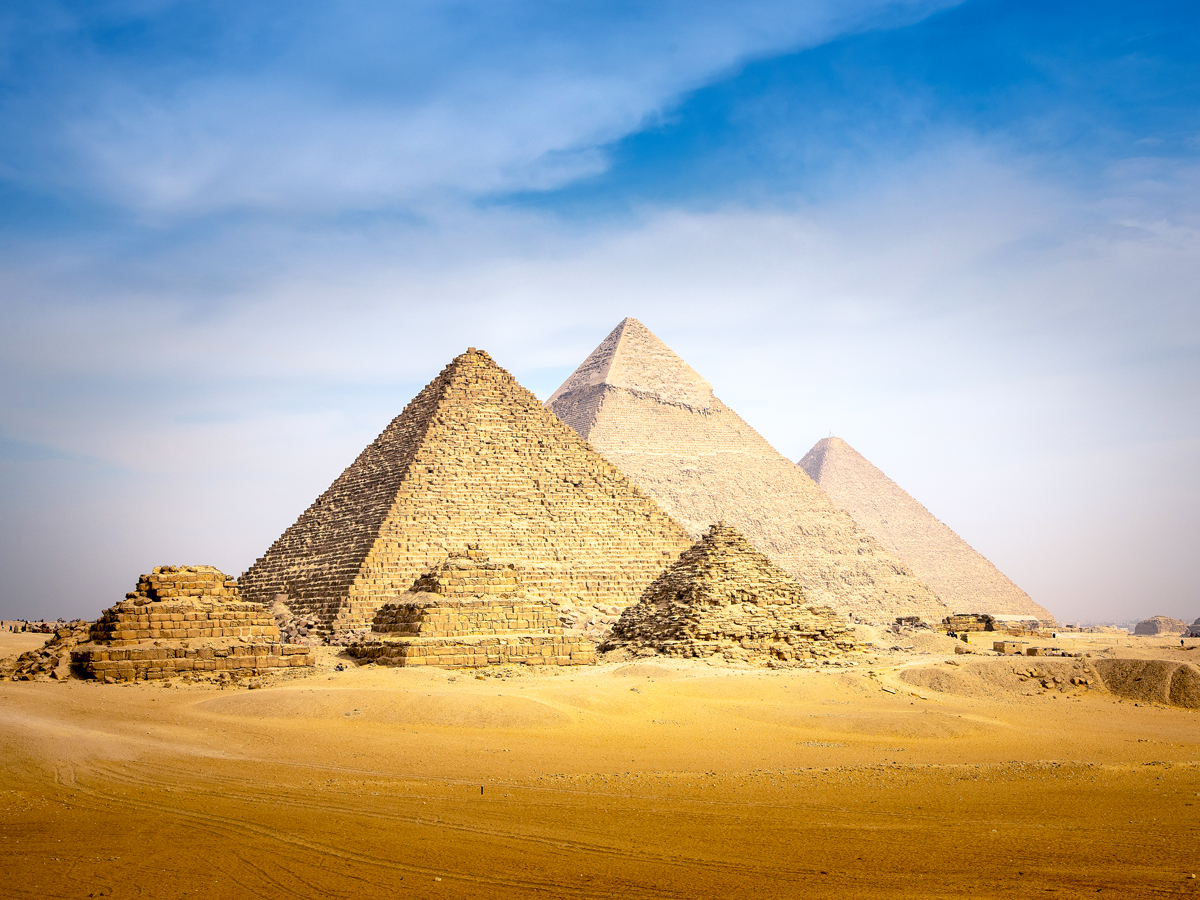 View of the Great Pyramid of Giza in Egypt
