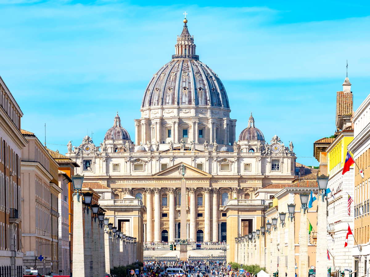 Road leading toward St. Peter's Basilica in Vatican City