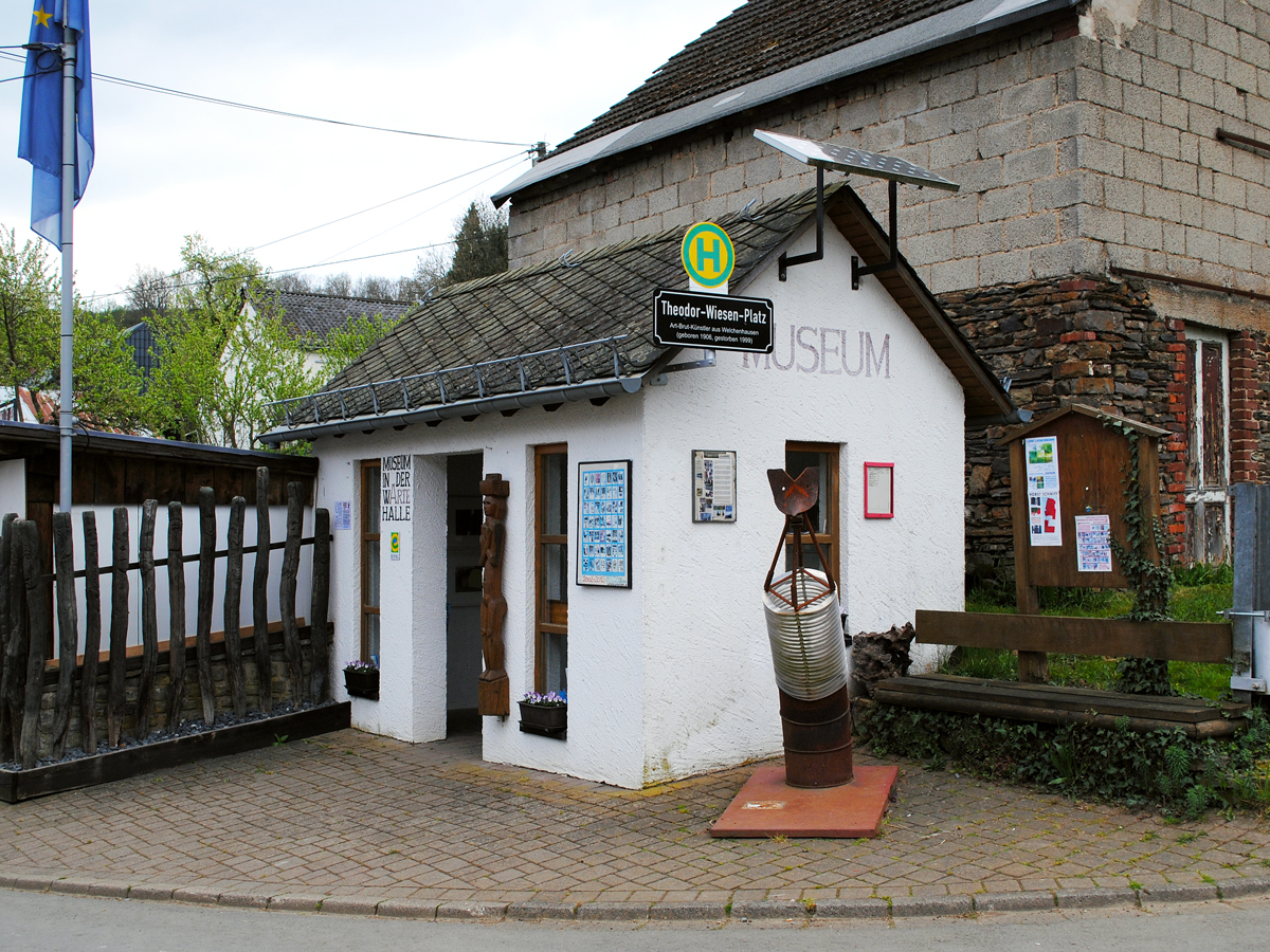 Exterior of tiny wArtehalle Welchenhausen museum in Welchenhausen, Germany
