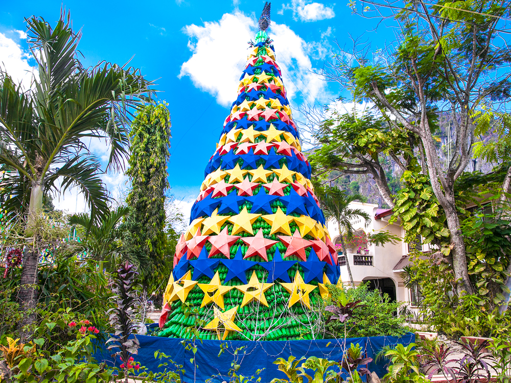 Decorated Christmas tree in the Philippines 