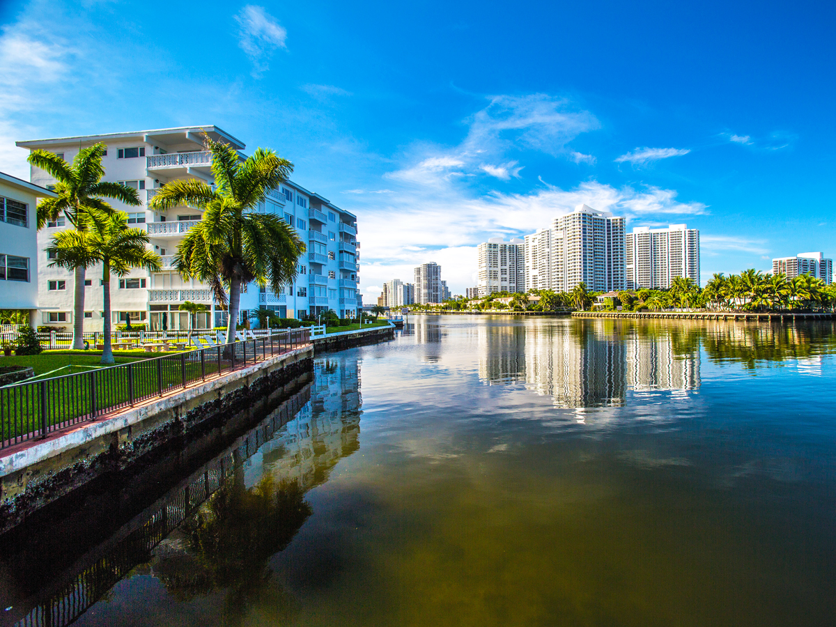 Waterfront buildings in Orlando, Florida