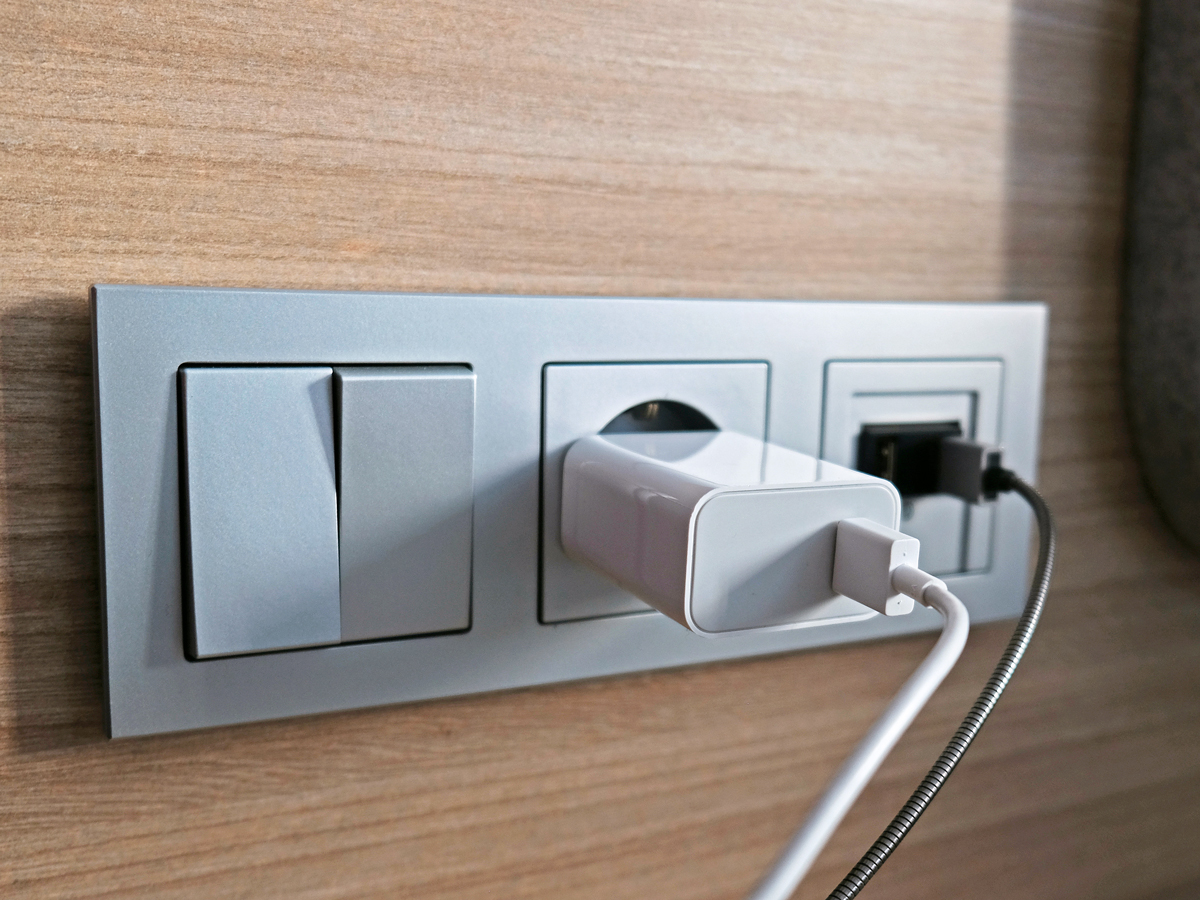 Charger plugged into wall