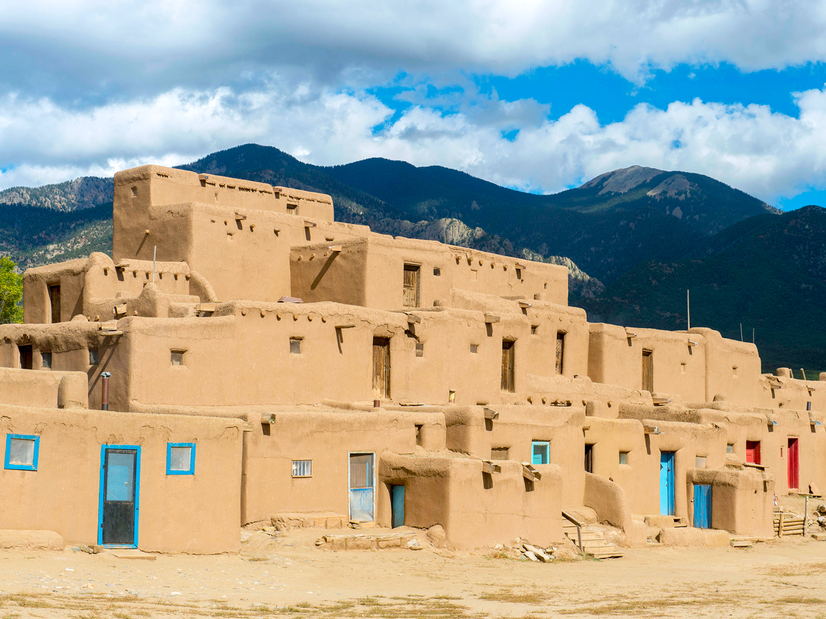 Adobe buildings of Taos Pueblo, New Mexico