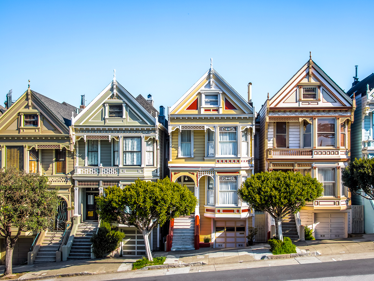 The Painted Ladies, row of Victorian homes in San Francisco, California