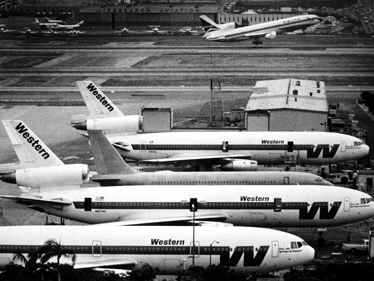 Western Airlines aircraft seen from above