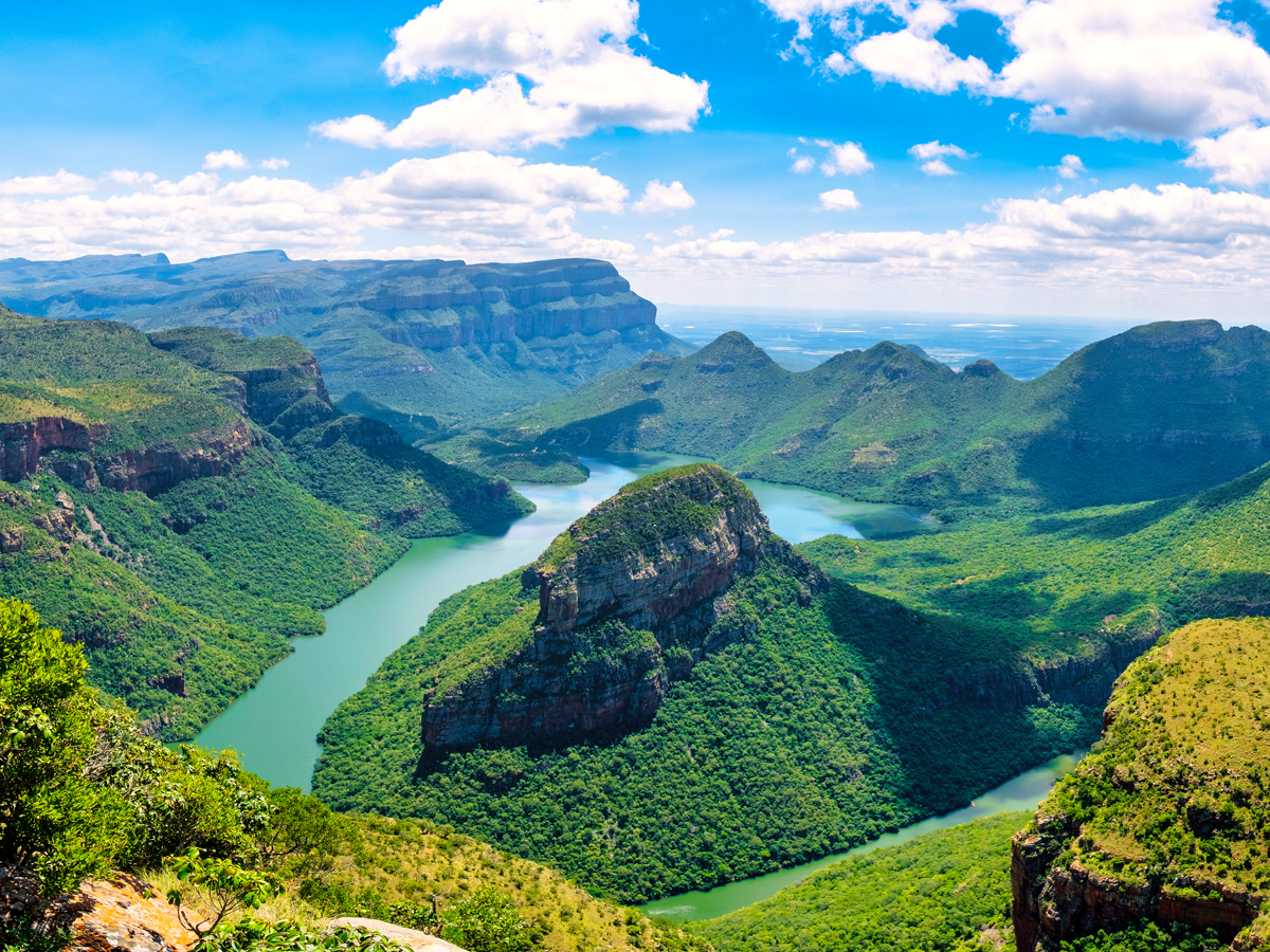 Aerial view of Blyde River Canyon in South Africa
