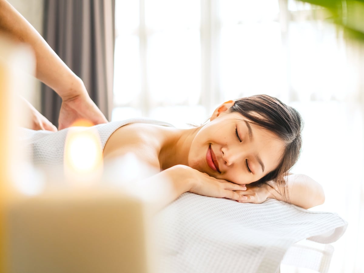 Woman receiving massage
