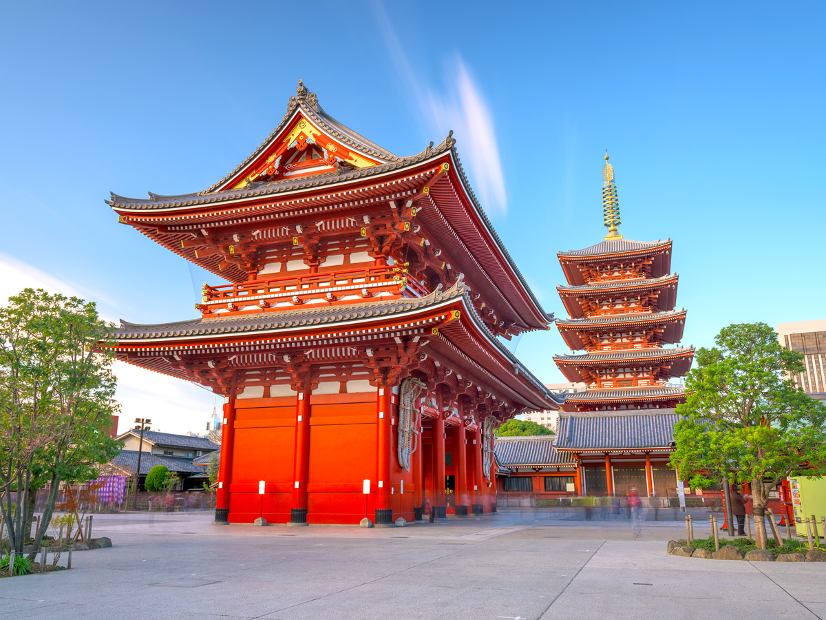 Red-painted shrine in Tokyo, Japan