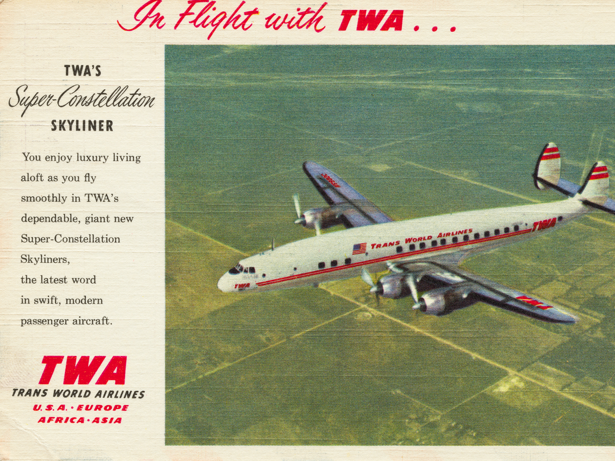 Vintage TWA postcard