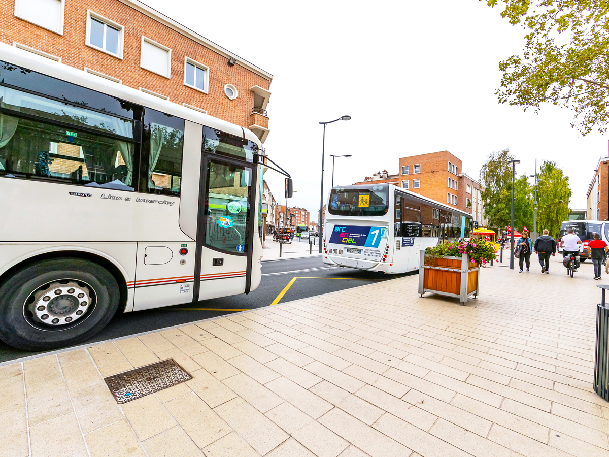 Bus stop in Dunkirk, France