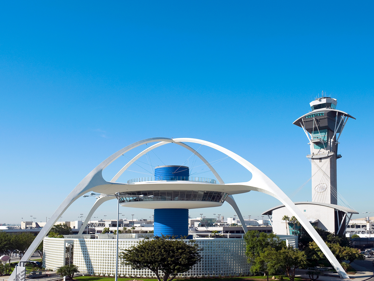 Theme Building and control tower at Los Angeles International Airport in California