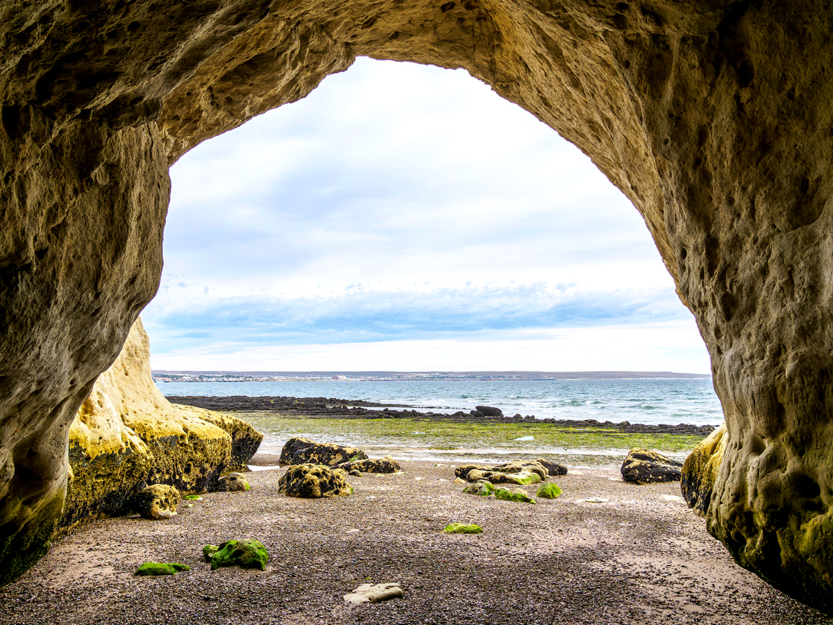 Seaside caves in Welsh settlement of Chubut, Argentina