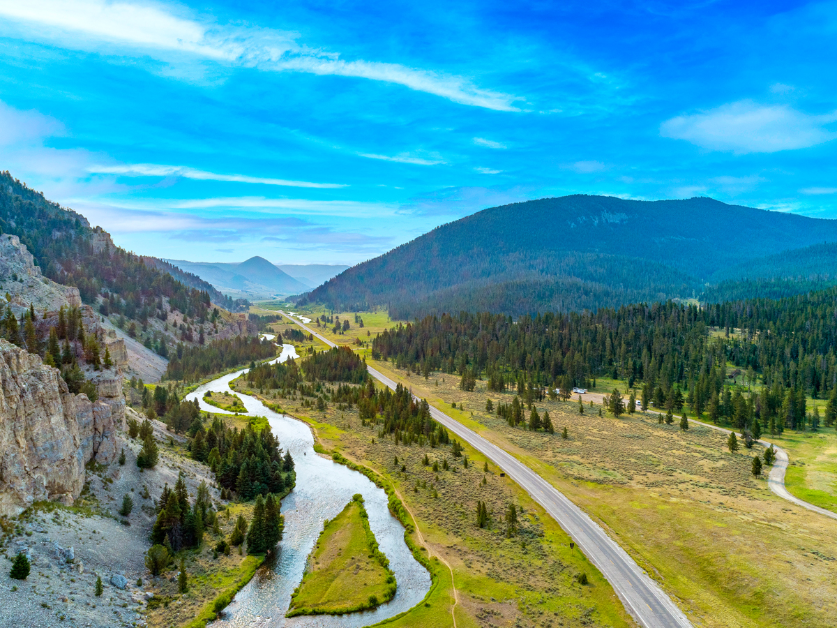 Highway through Big Sky, Montana