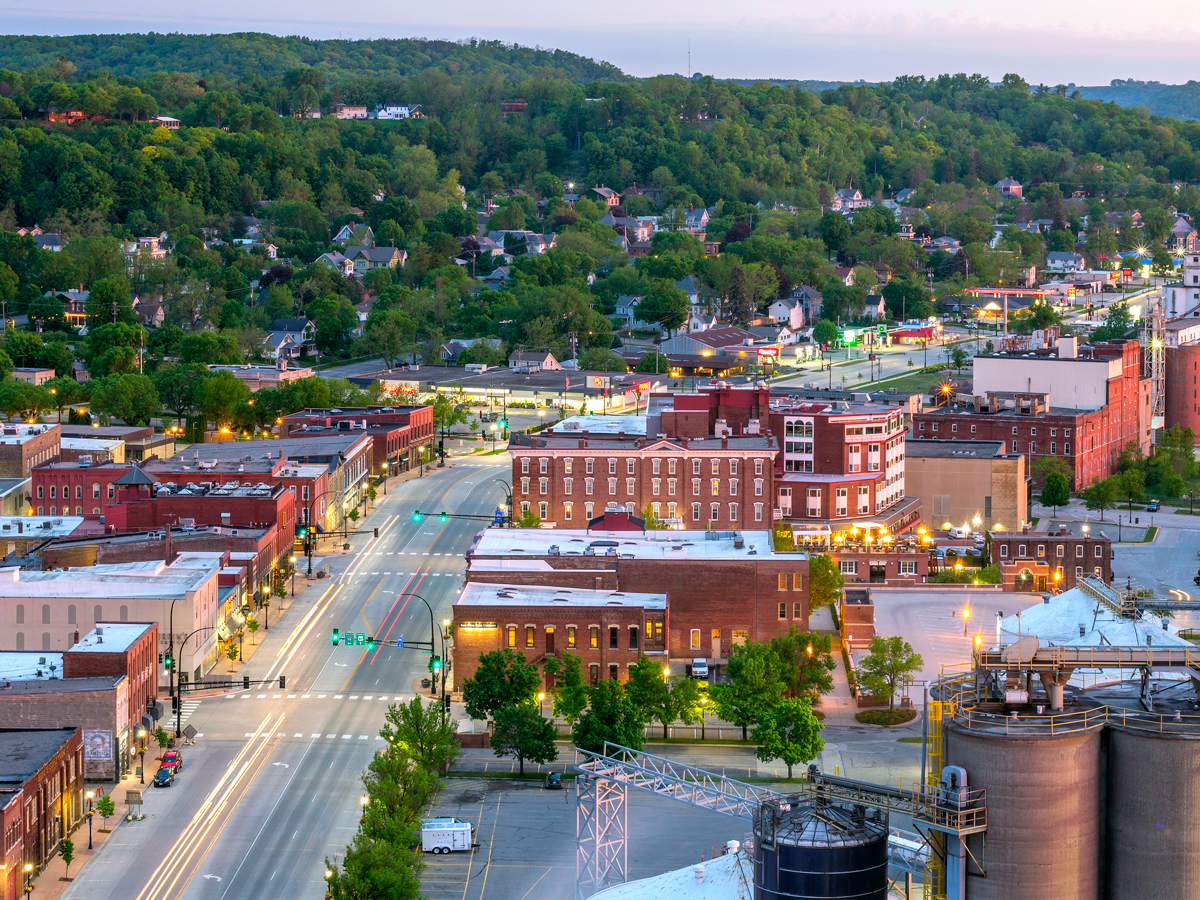 Aerial view of Red Wing, Minnesota