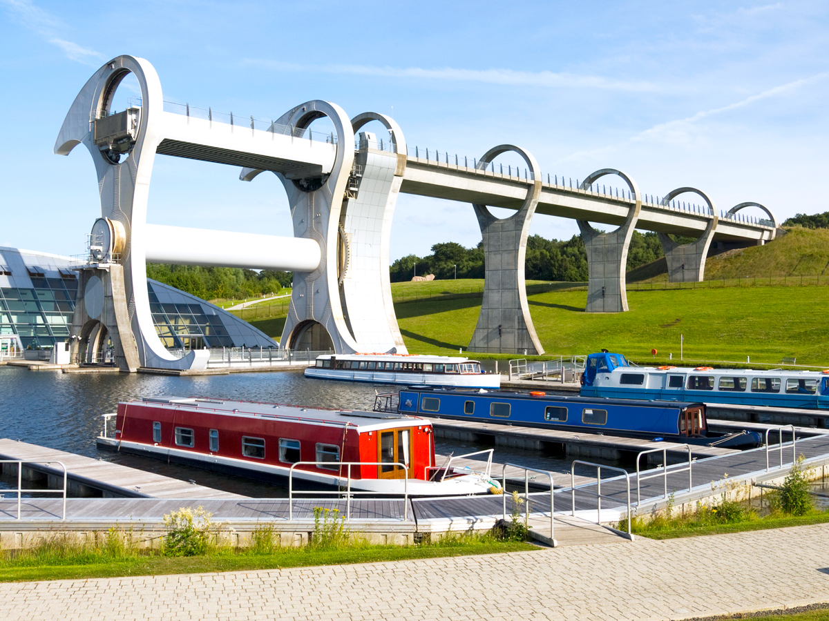 The Falkirk Wheel in central Scotland