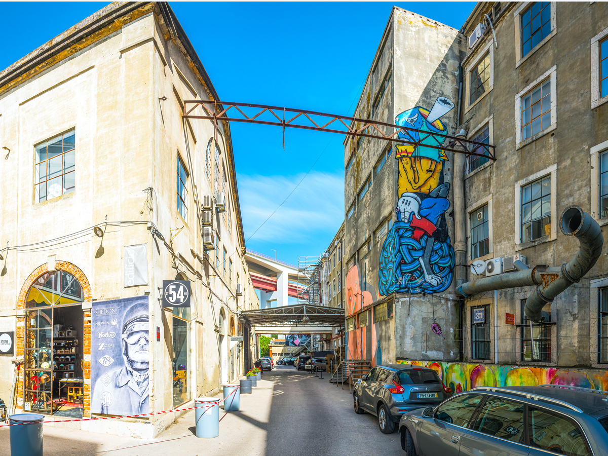 Exterior of LX Factory in Lisbon, Portugal