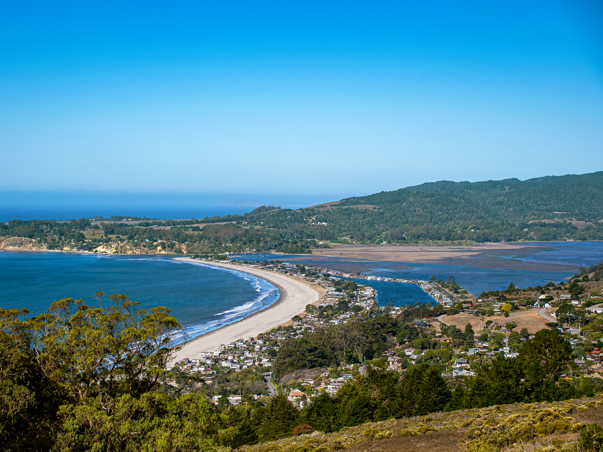 View of Stinson Beach, California, from lookout