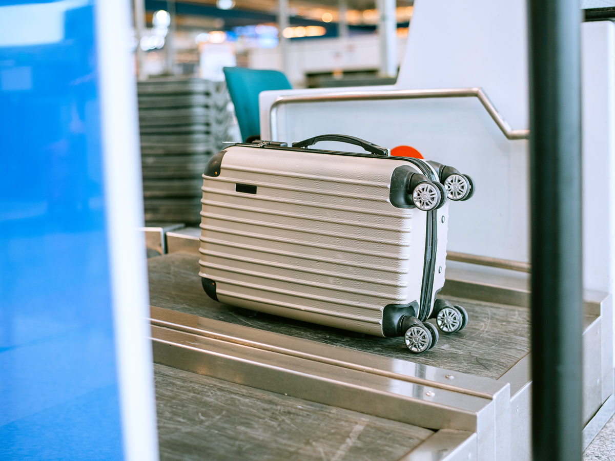 Baggage being checked in for flight