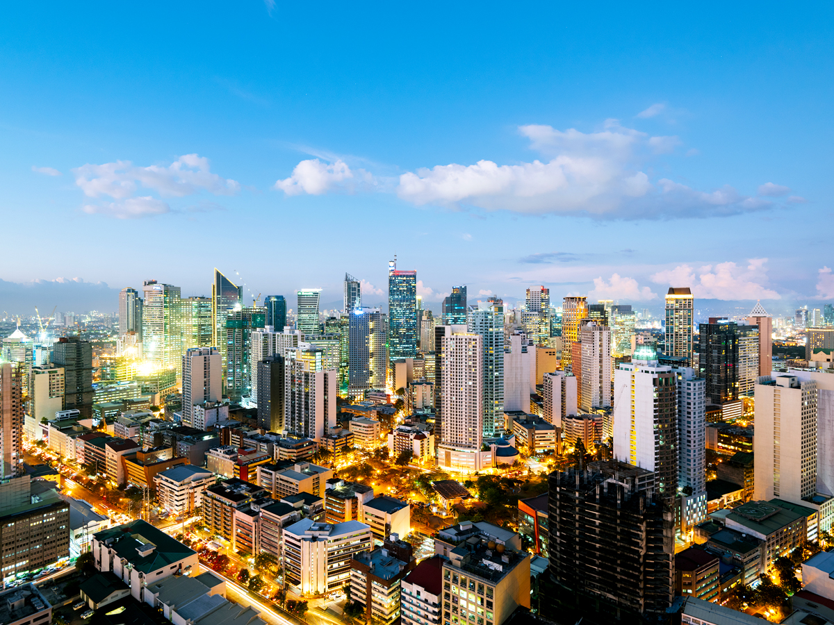 Skyline of Manila at dusk