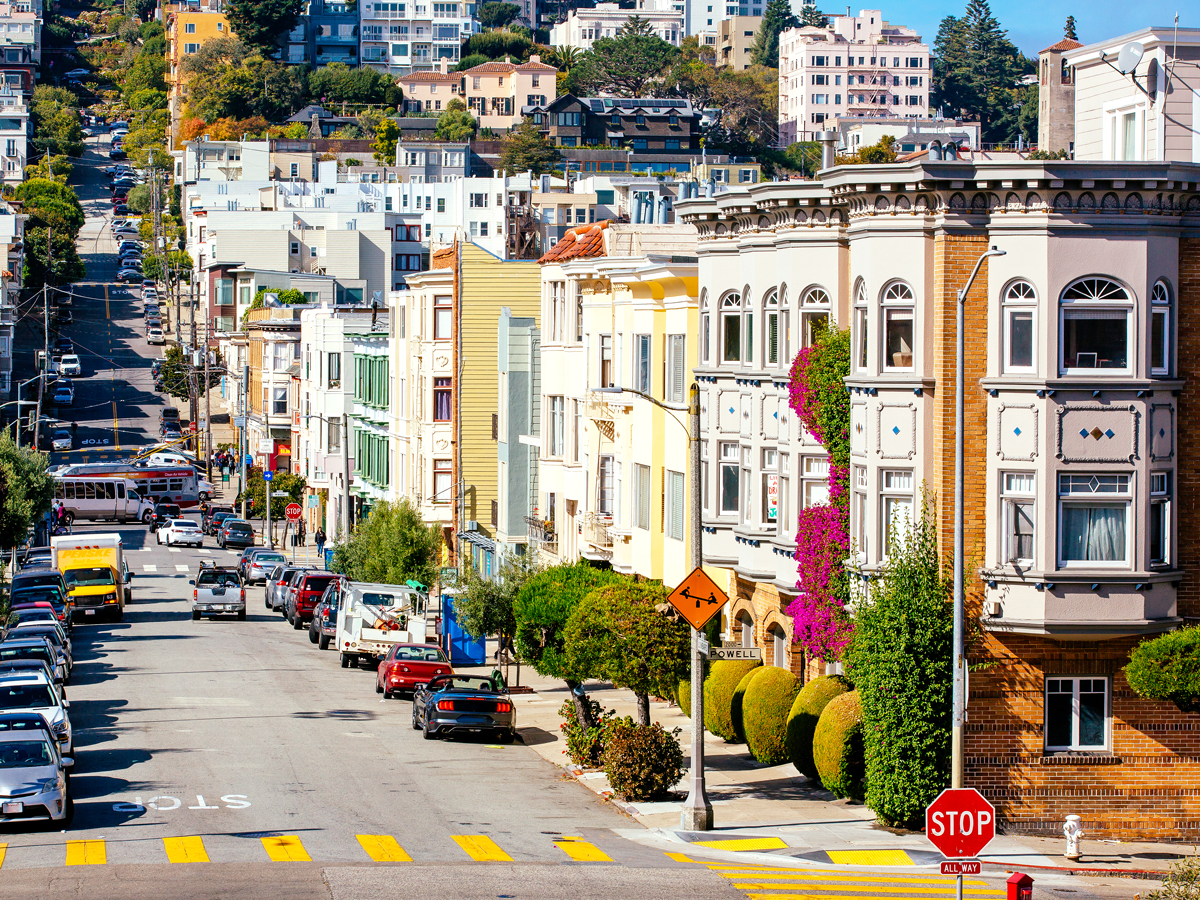Residential street in San Francisco, California