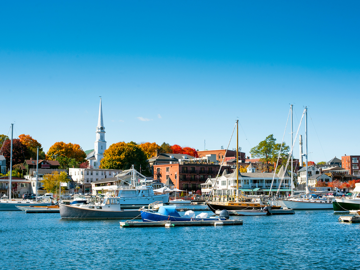 Boats in Camden Harbor in Camden, Maine