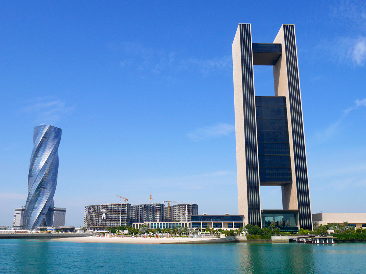 H-shaped exterior of the Four Seasons Hotel Bahrain Bay