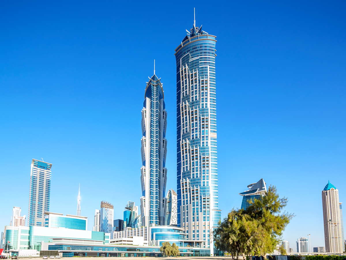 JW Marriott Marquis Hotel Dubai seen from a distance