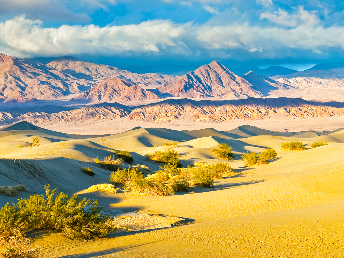 Sand dunes and mountains in Death Valley National Park, California