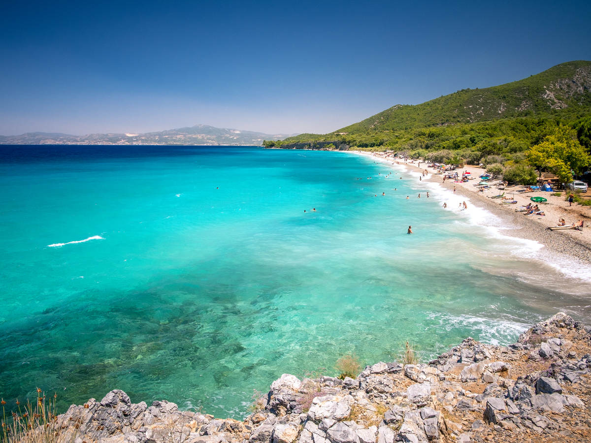 Turquoise waters of Dilek National Park in Turkey
