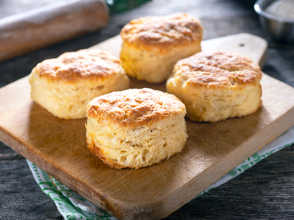Biscuits on cutting board