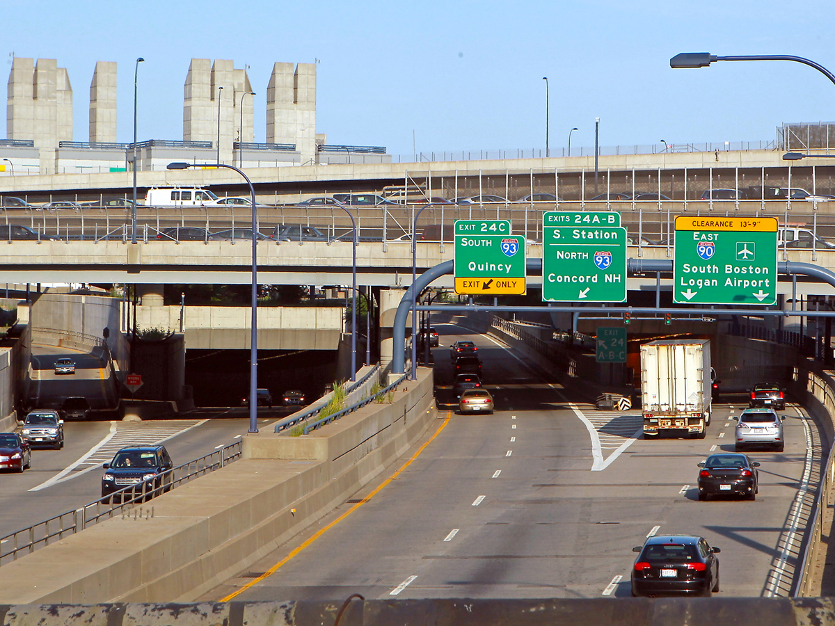 Entrance to Ted Williams Tunnel in Boston, Massachusetts