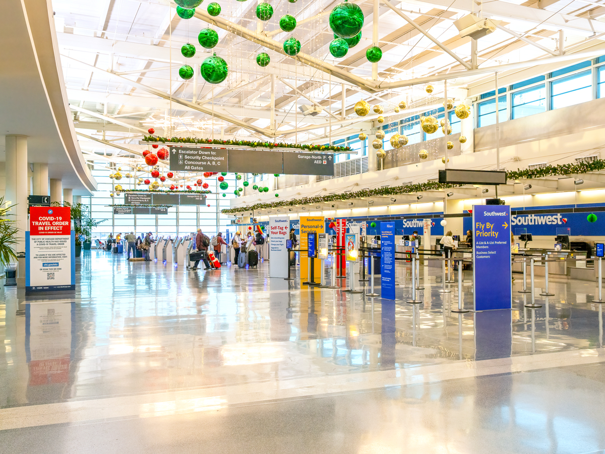 Inside the terminal at Chicago Midway International Airport