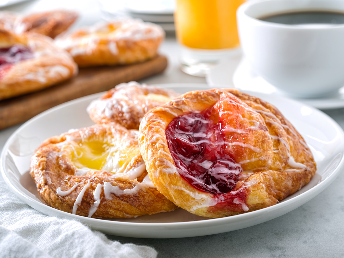 Danishes on plate