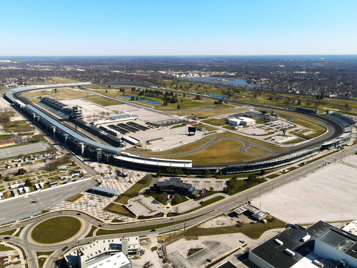 Aerial view of the Indianapolis Motor Speedway