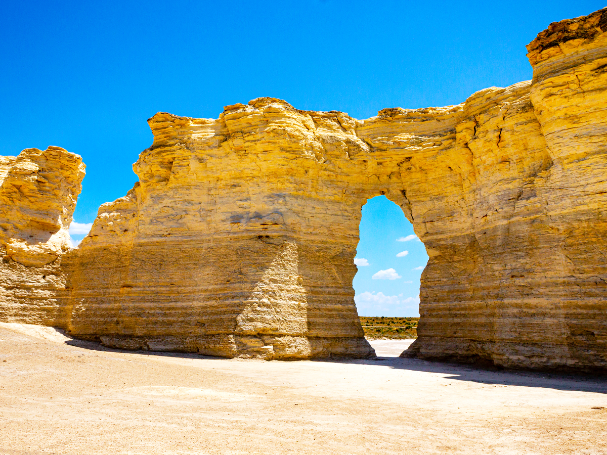 View of Monument Rocks in Kansas