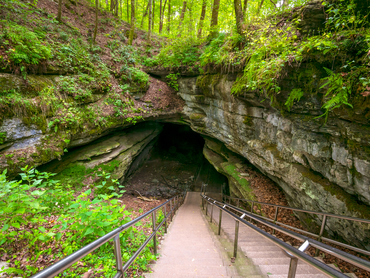 Entrance to underground caverns at Mammoth Cave National Park in Kentucky