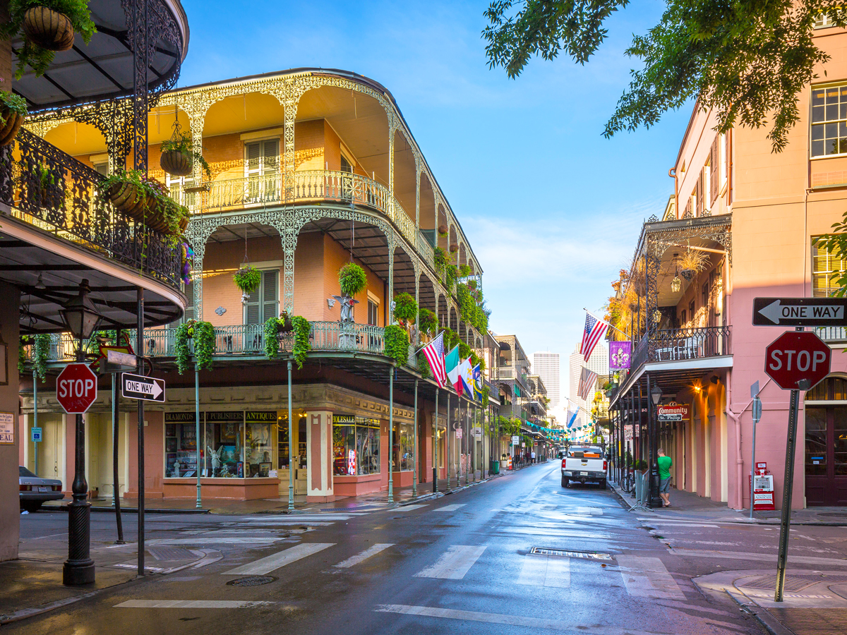 Street corner in the French Quarter of New Orleans, Louisiana