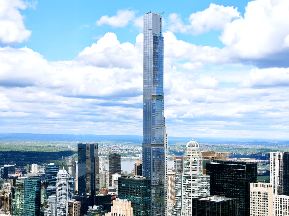 Central Park Tower above the Manhattan skyline
