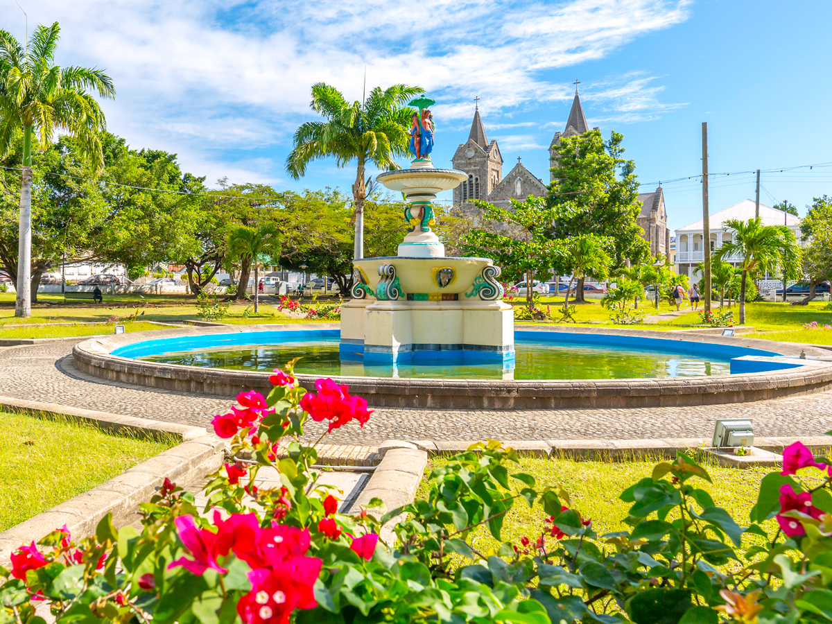 Fountain in Independence Square in Basseterre, St. Kitts and Nevis