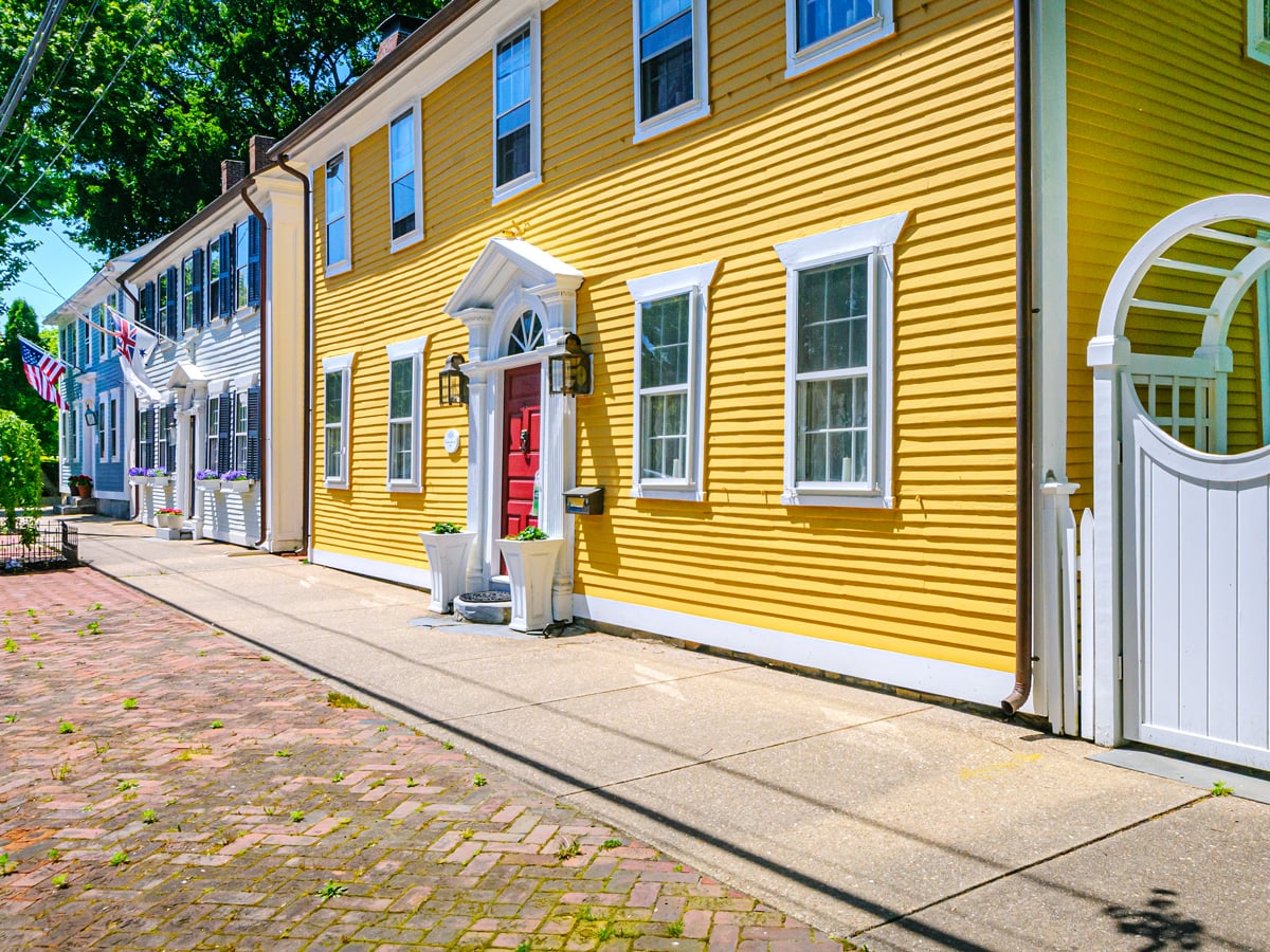 Colorful homes in Wickford, Rhode Island